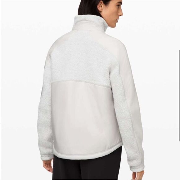 Lululemon Go Cozy Sherpa Fleece Jacket Heathered Ceramic Beige - Picture 4 of 15